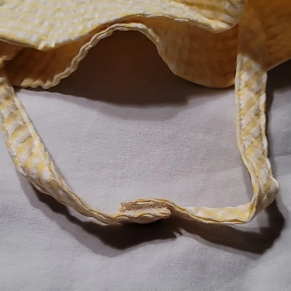 Oshkosh Baby Sun Hat Yellow White Check Print‎